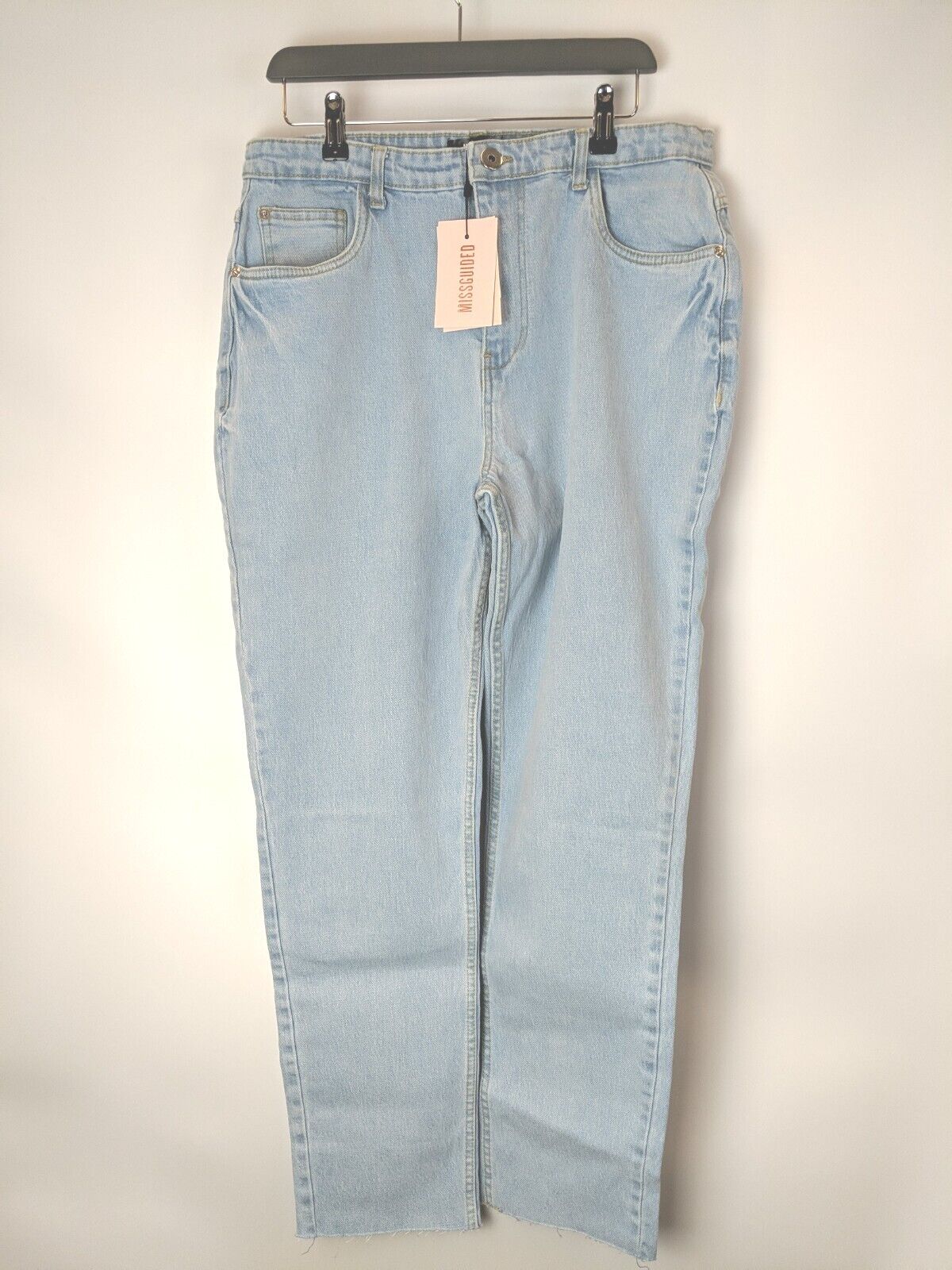 Missguided Bleach Straight Leg Jeans - Light Blue. UK 14 **** Ref V537