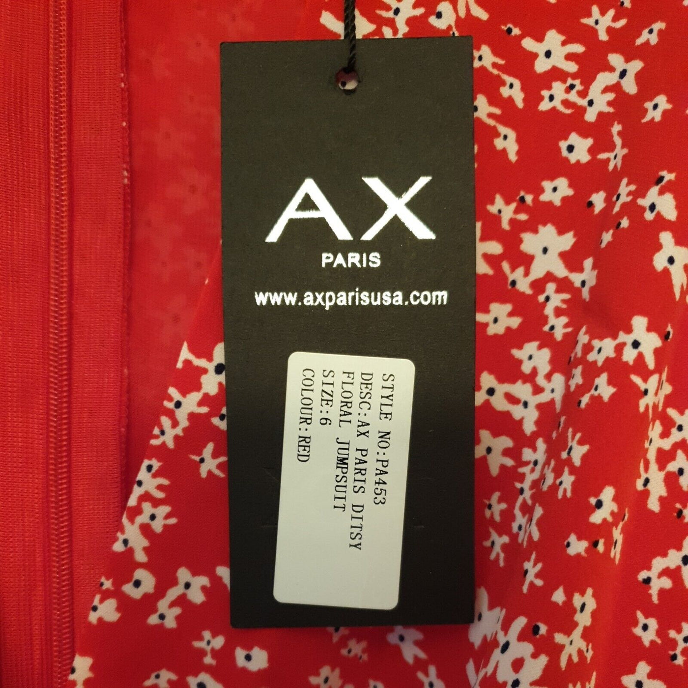 AX Paris Ditsy Floral Jumpsuit Red Size 6****Ref V131