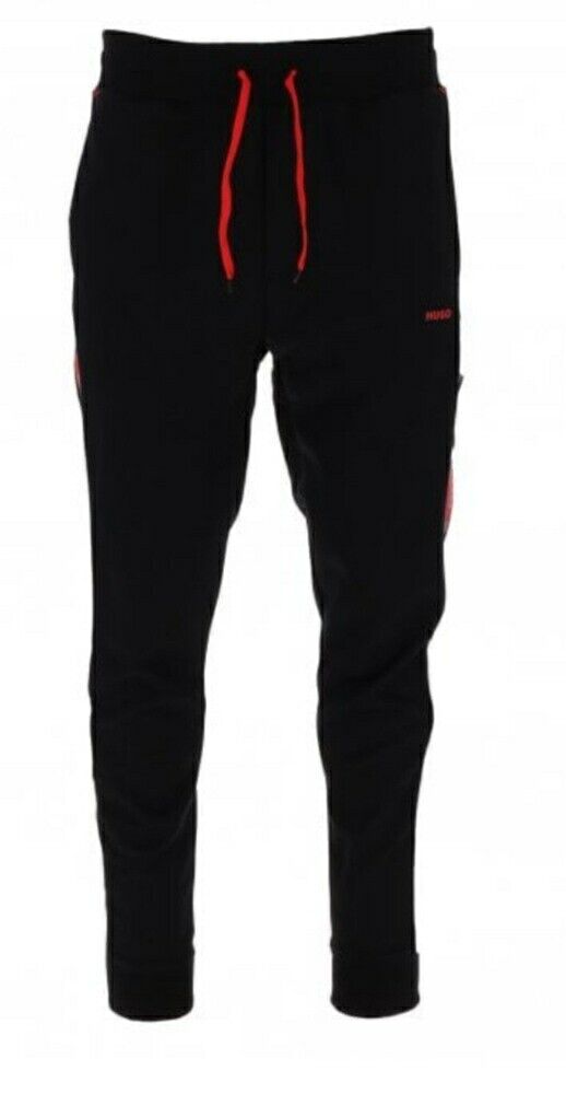 Hugo Boss Darpaccio Black/Red Tape Jogging Bottoms UkS****Ref V549