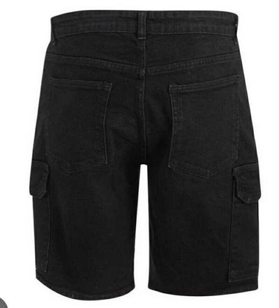 New Look Mens Loose Fit Denim Shorts- Black. Uk 34R