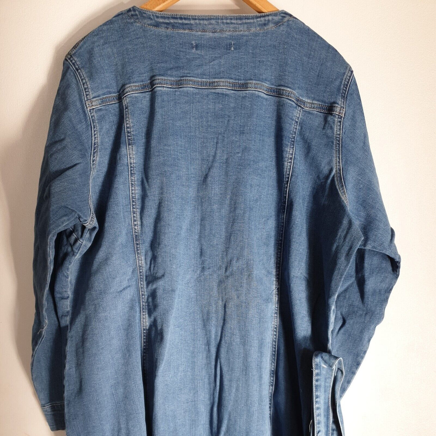 Judi Love Denim Shirt Mini Dress Blue Uk26****Ref V348