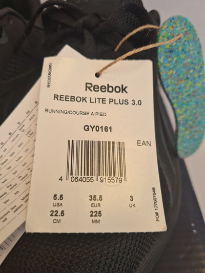 Reebok Lite Plus 3.0 Trainers. UK 3 Black  ****Ref VS1