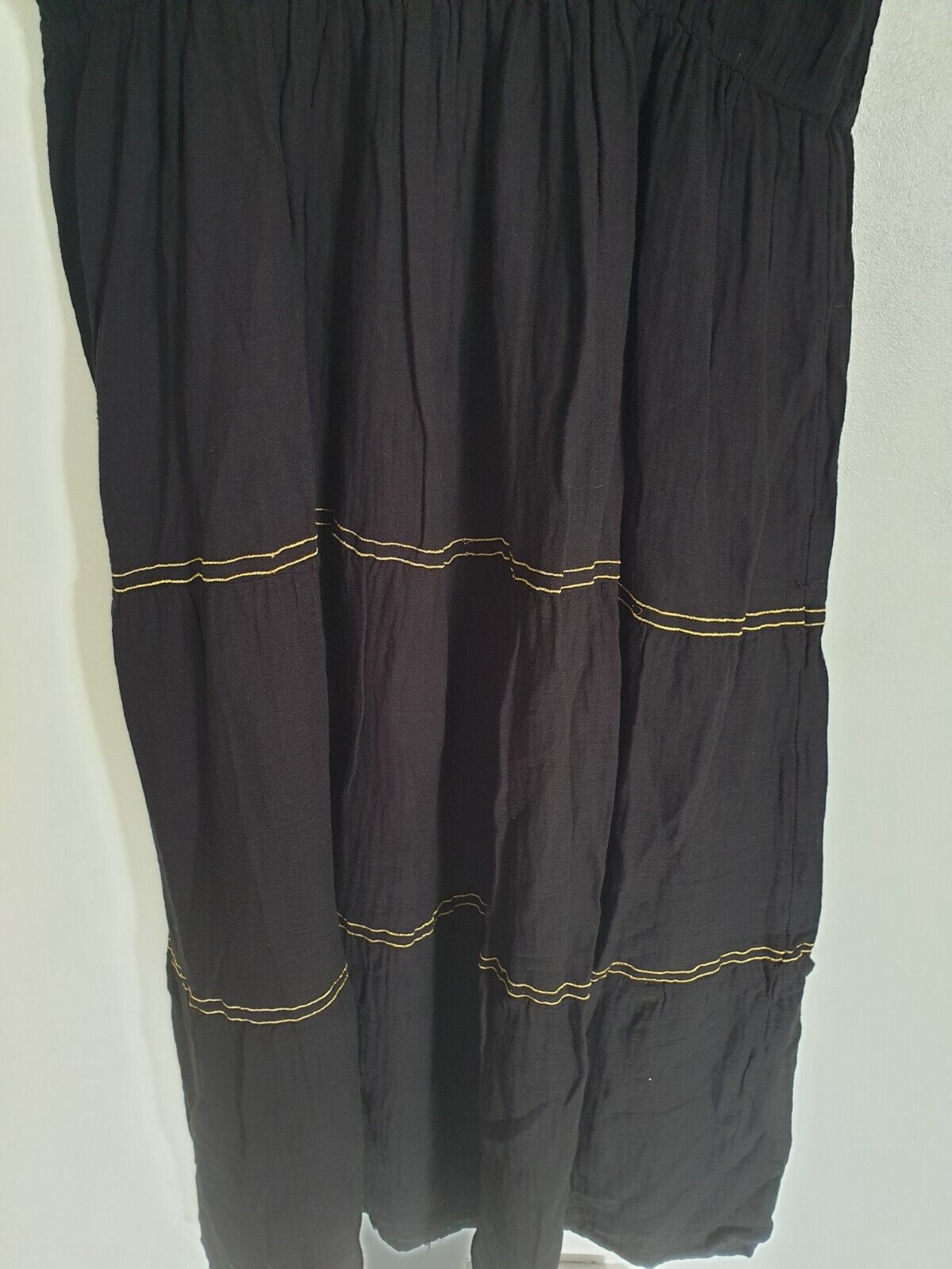 Black With Gold Maxi Dress UK 18 ****Ref V455