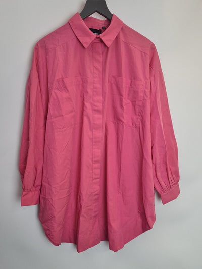 Pieces Womens Pink Oversized Long Sleeve Shirt Size XS**** V472