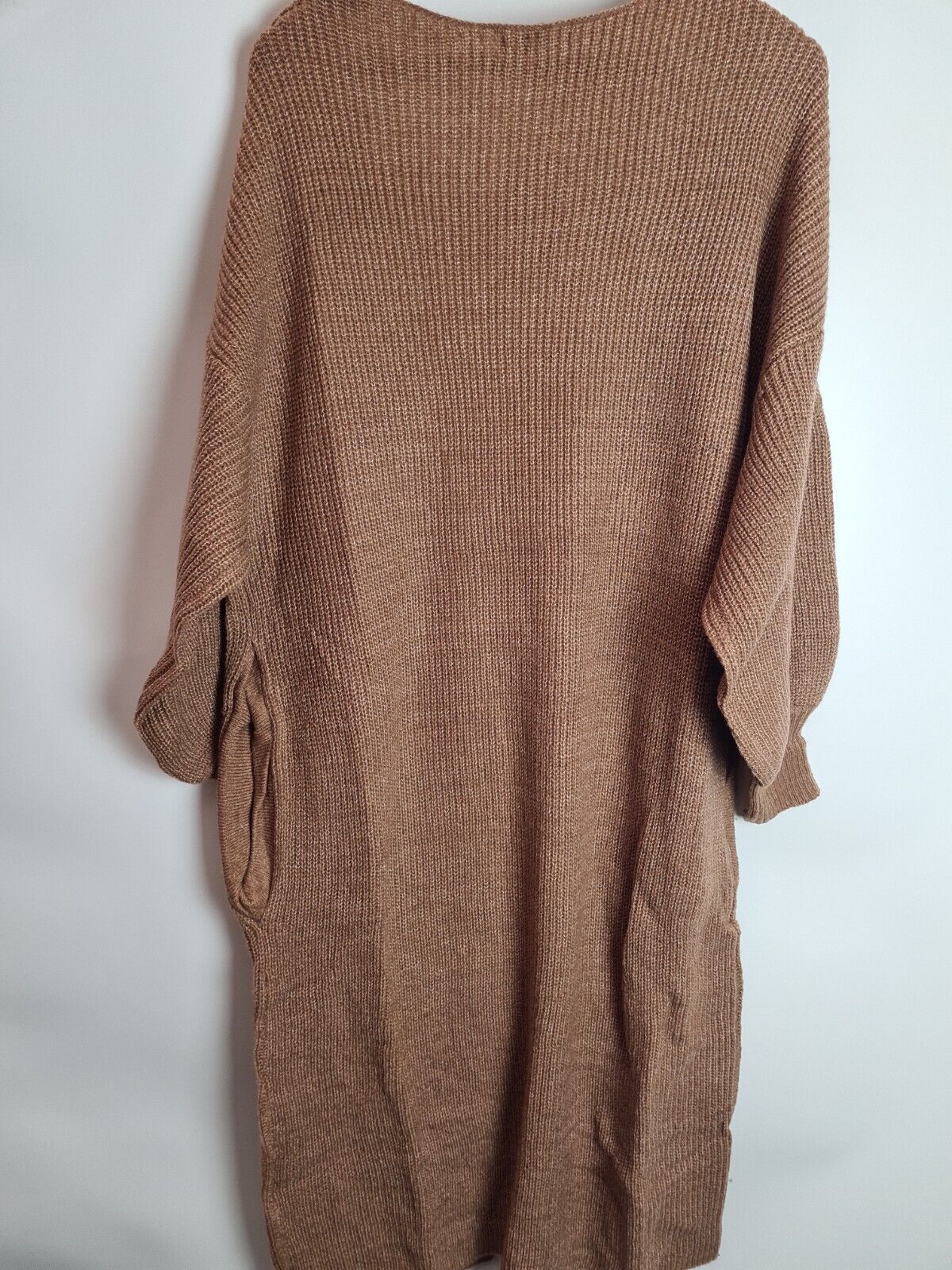 Missguided Maxi Balloon Sleeve Cardigan Mocha Size 6 **** V32