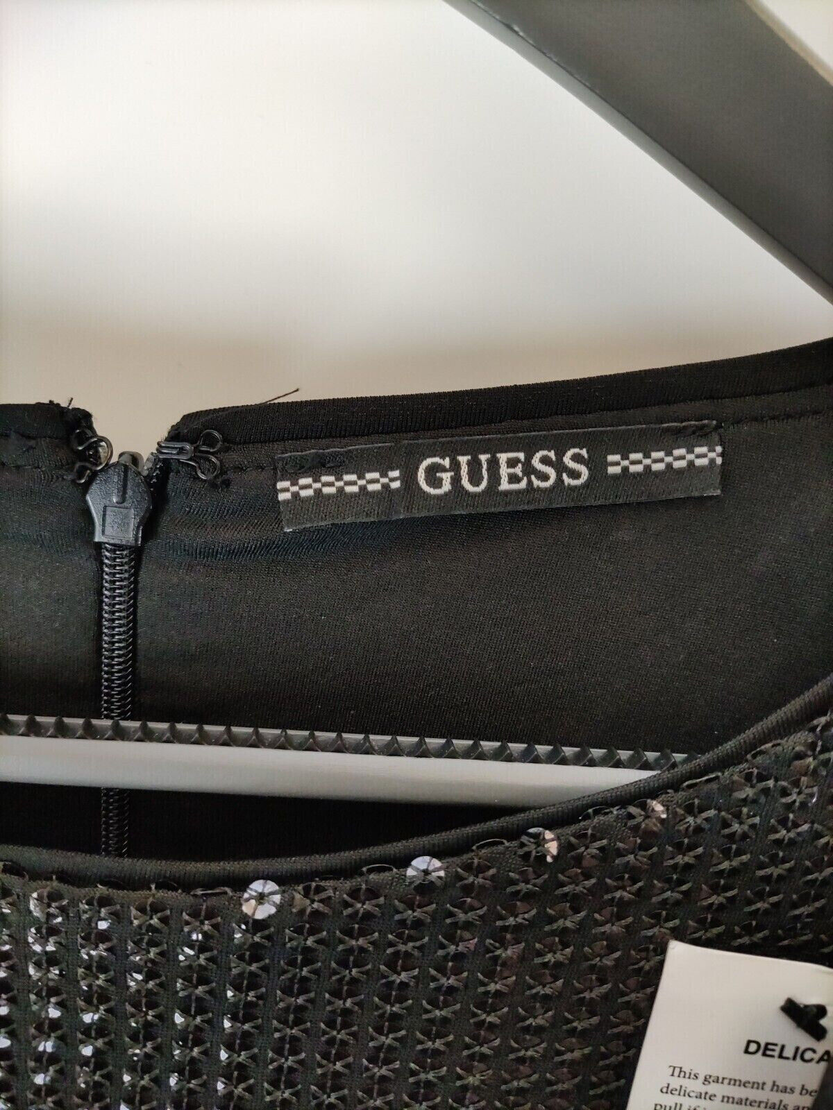 Guess Black Sequin Long Sleeve Bodysuit Size XS **** V386