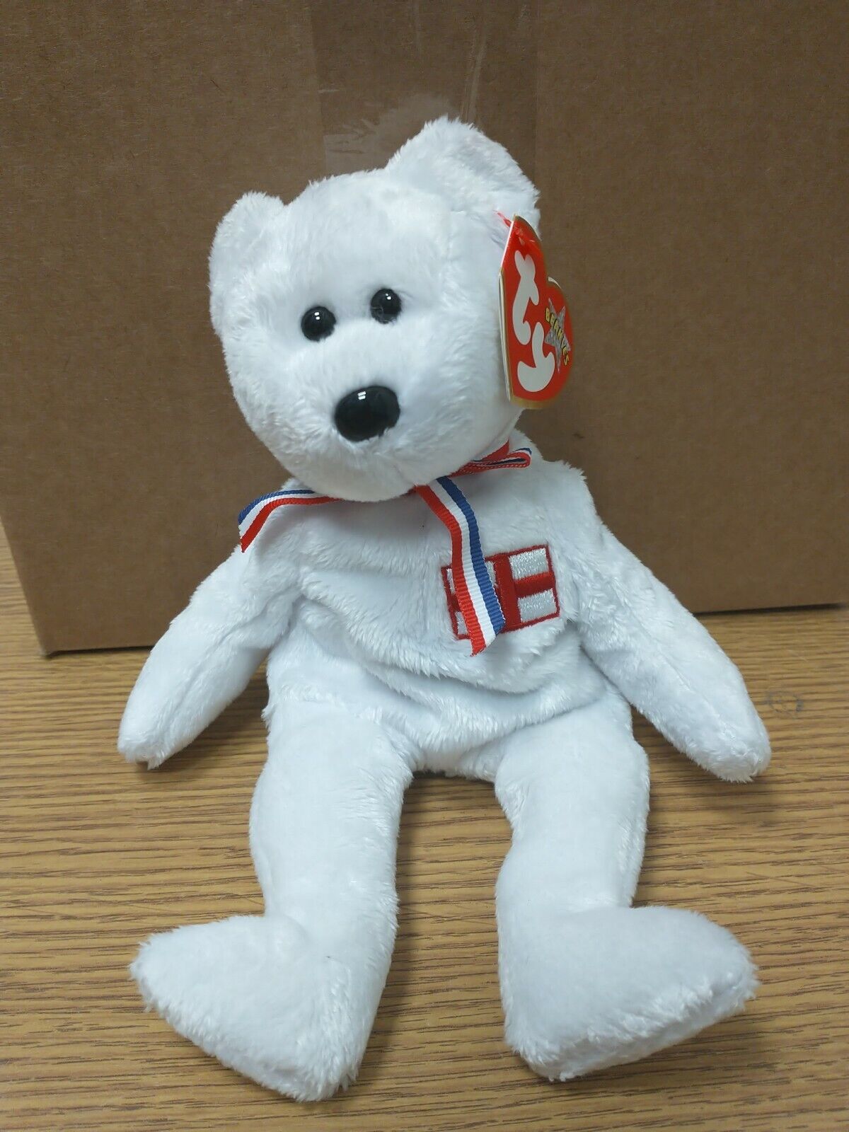 TY beanie baby England soft toy, approx. 8" high with tag. Ref Beanie 1