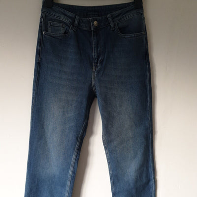 Blue Denim Jeans Straight Dark Wash UK 12 ****Ref V349