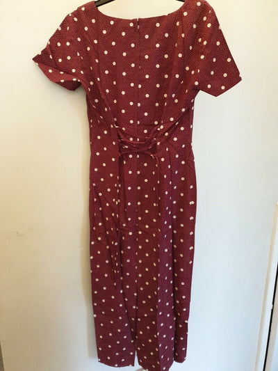 Beyond Retro Dawn Joy Red Polka-dot Dress Size 4 Ref W15