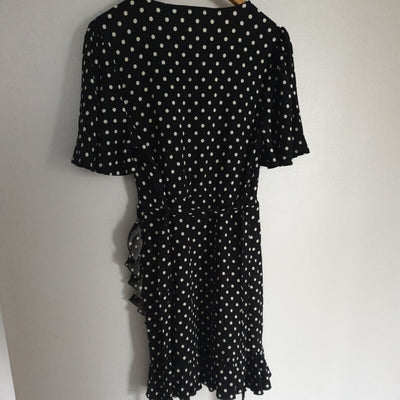 Angel Sleeve Frill Skirt Mini Polka-dot Uk14****Ref V359