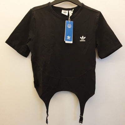 Adidas Black Cotton Crop Suspender Detail Uk14****Ref V240