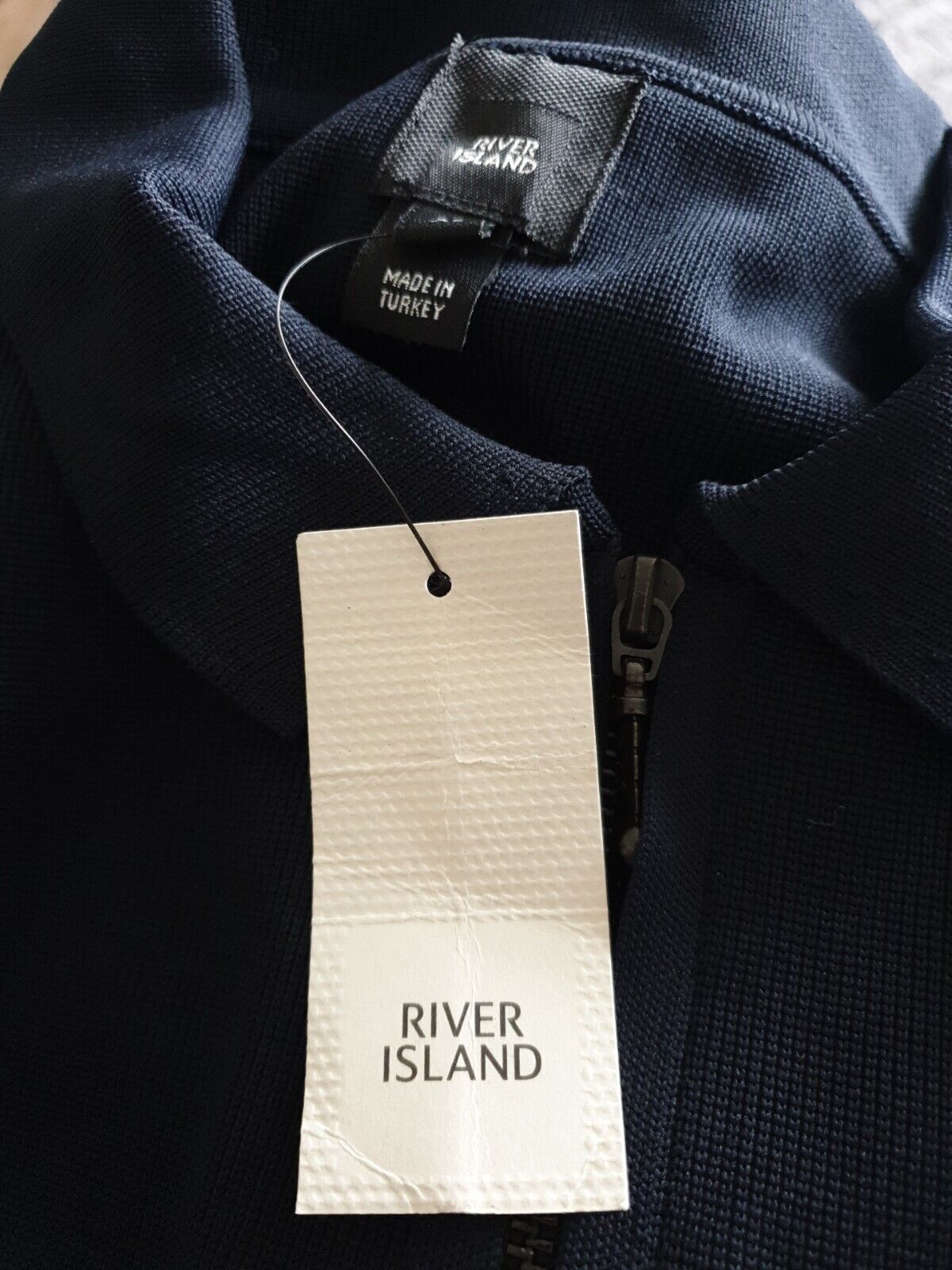 River Island Navy Zip Top Mens UkXL****Ref V380