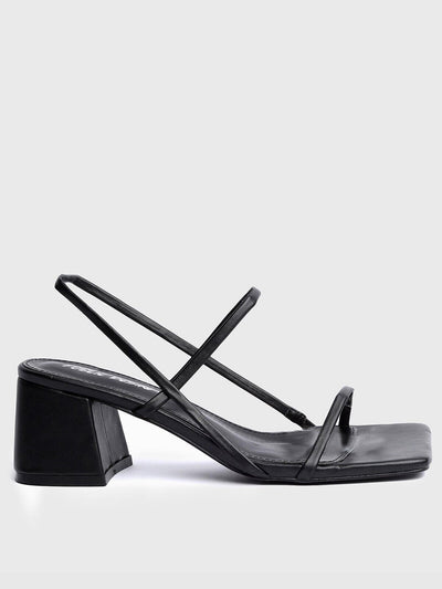 Public Desire Just Realise Block Heeled Sandals - Black. UK 6. VS3