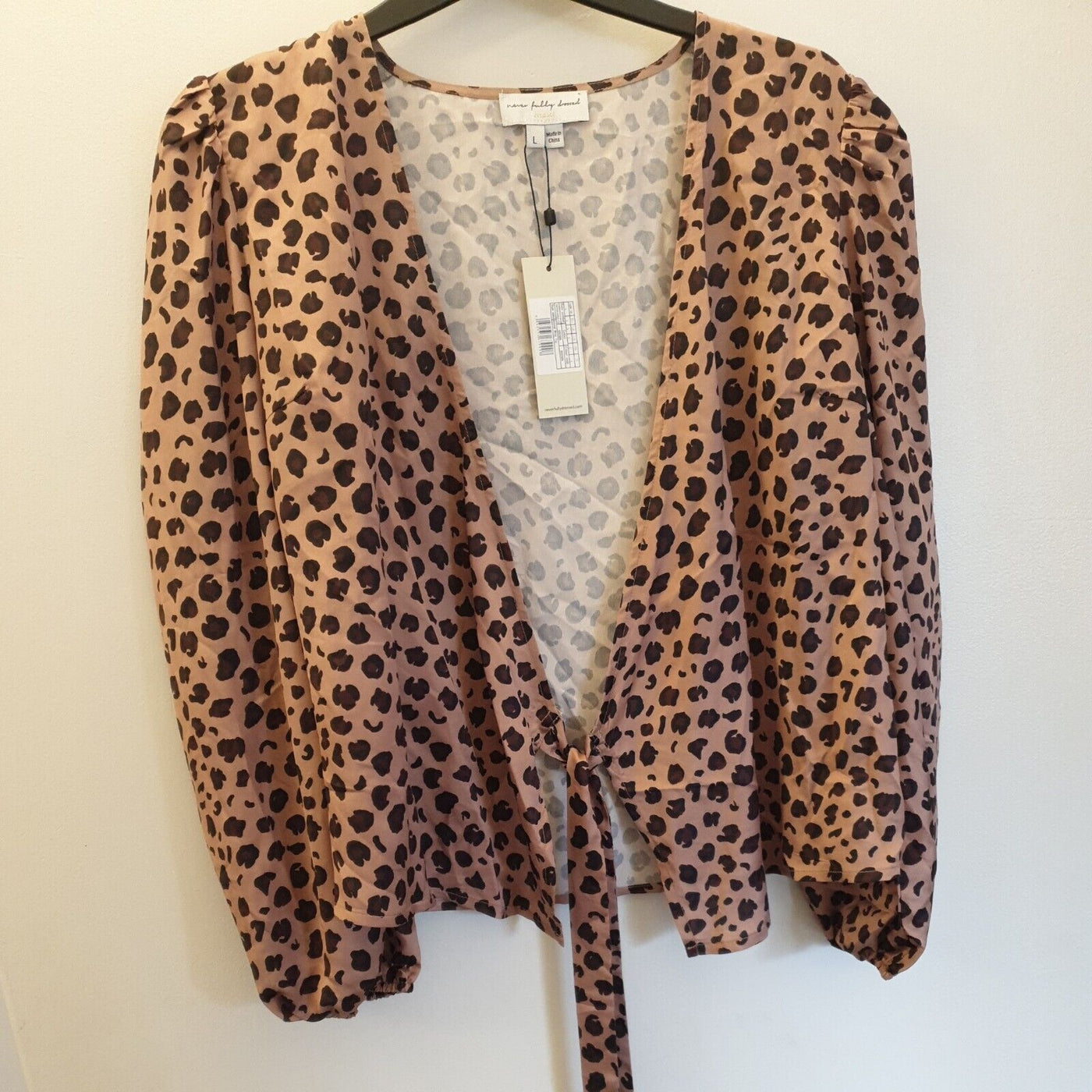 Never Fully Dressed Animal Wrap Top Brown Size L ****Ref V235