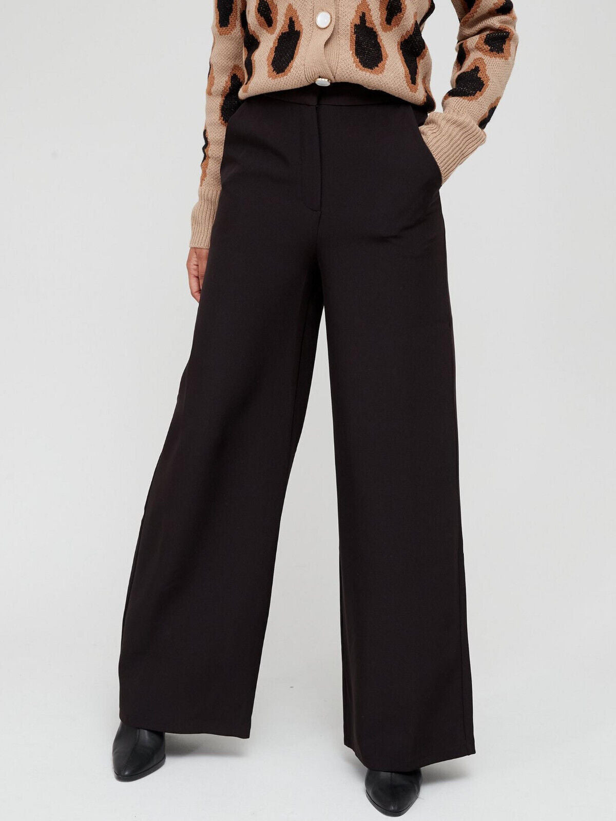 Michelle Keegan Black Wide Leg Trousers Size 10