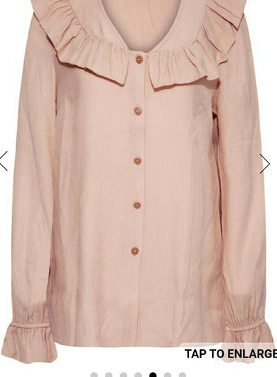 Long Tall Sally Pale Pink Frill Blouse Uk12****Ref V550