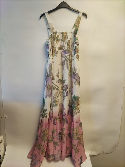 River Island Cream Floral Ombre Pink Maxi Dress Size XS **** V343