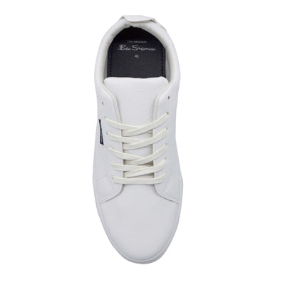 Ben Sherman Micky Synthetic White Low Lace Up Mens Trainers