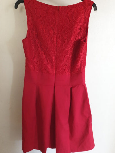 Numoco Red Sleeveless Plunge Dress Size L Ref Dc8+9