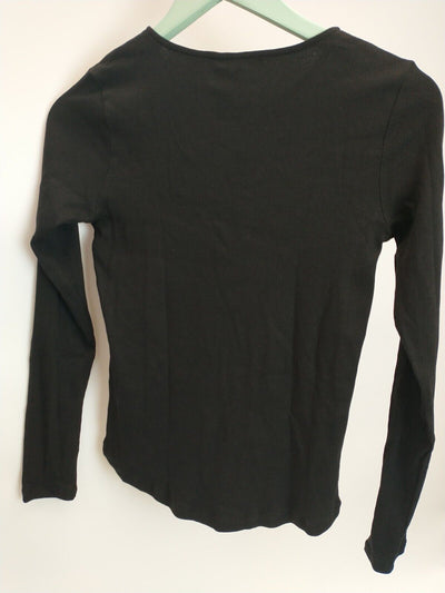 Little Pieces Black Long Sleeve Button Top Girls Size UK 13-14 Years **** V27