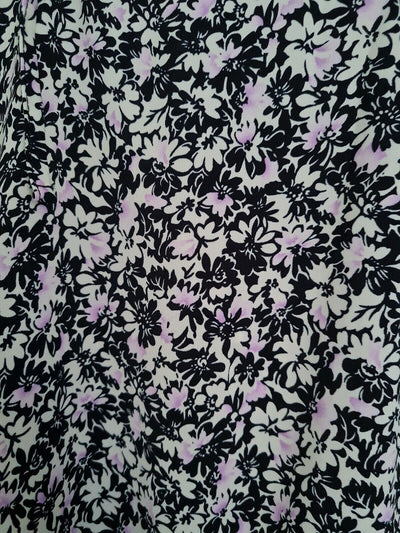 Glamorous Black and purple Floral Dress Uk8 Ref Sc1