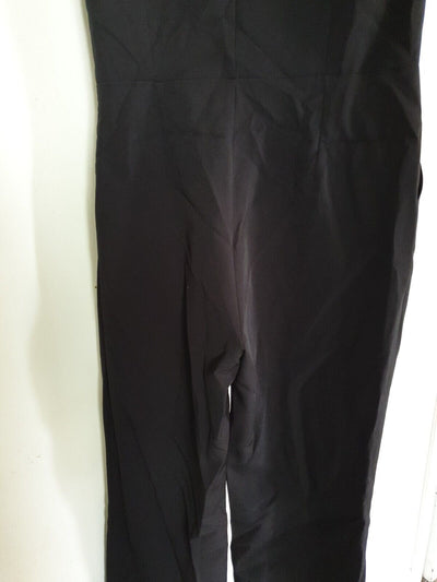 Marmuri Black Plunge Sleeveless Jumpsuit Uk12 Ref Hv19