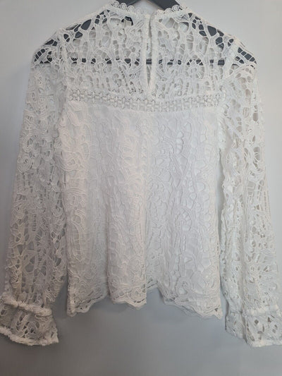 River Island White Lace Blouse Size 6 **** V153