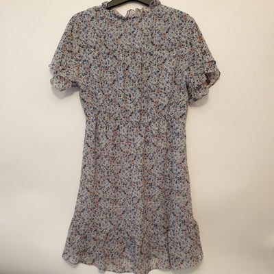 Apricot Blue Floral Frilly Dress UK 12