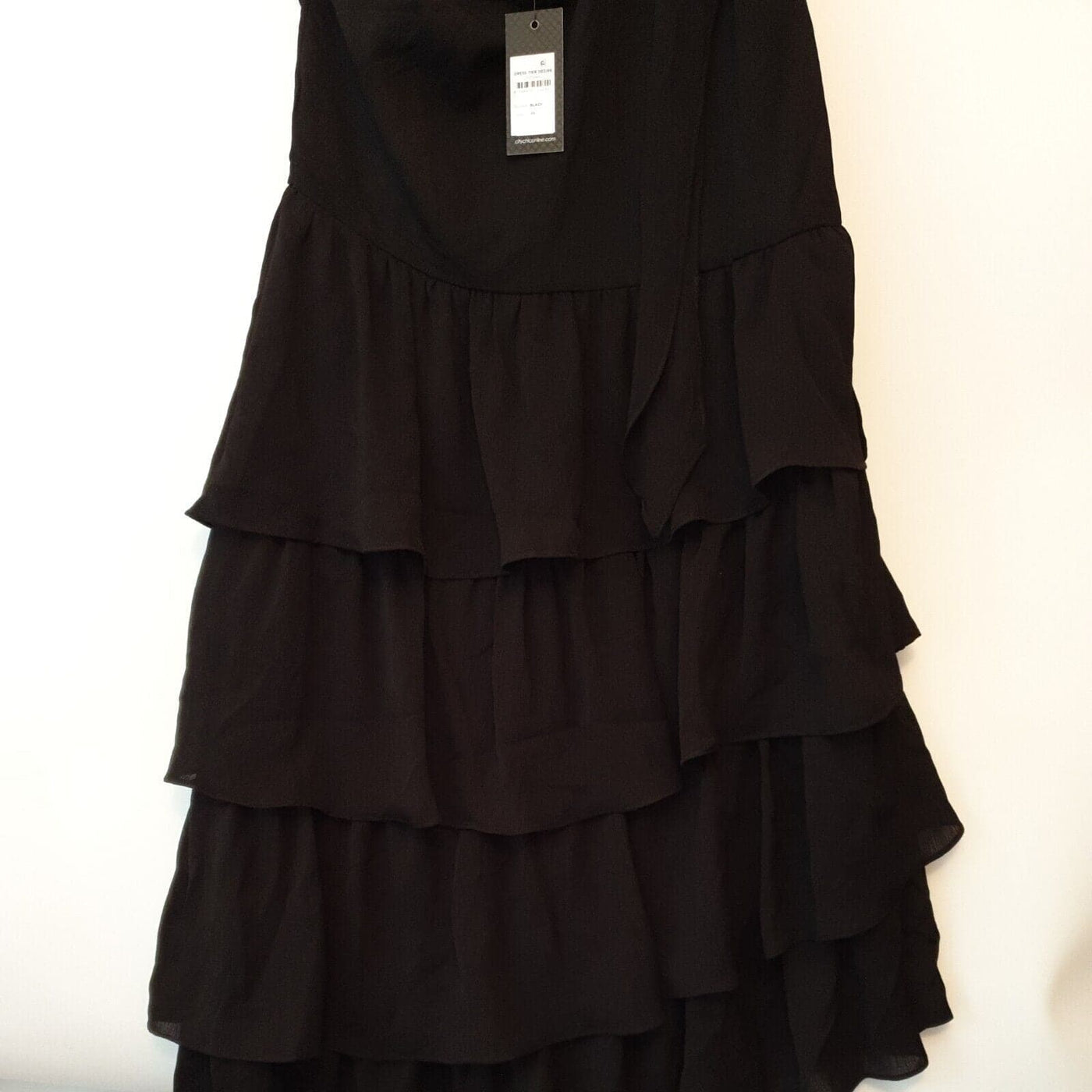 City Chic Black Dress Tier Desire Uk XS****Ref V39