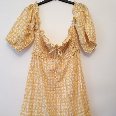 River Island Yellow Beach Dress UkL****Ref V235