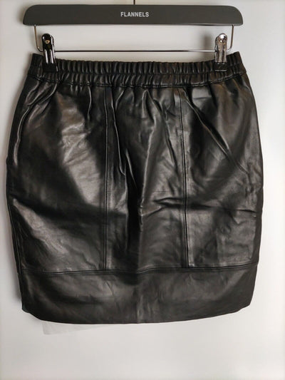 Cc Heart Leather Skirt. Black. UK 10. ****V40