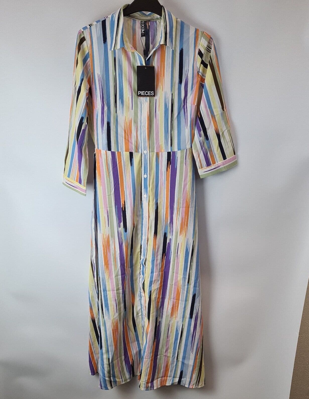 Pieces Ladies Mid Length Shirt Dress Multi Size S BNWT Ref****V24