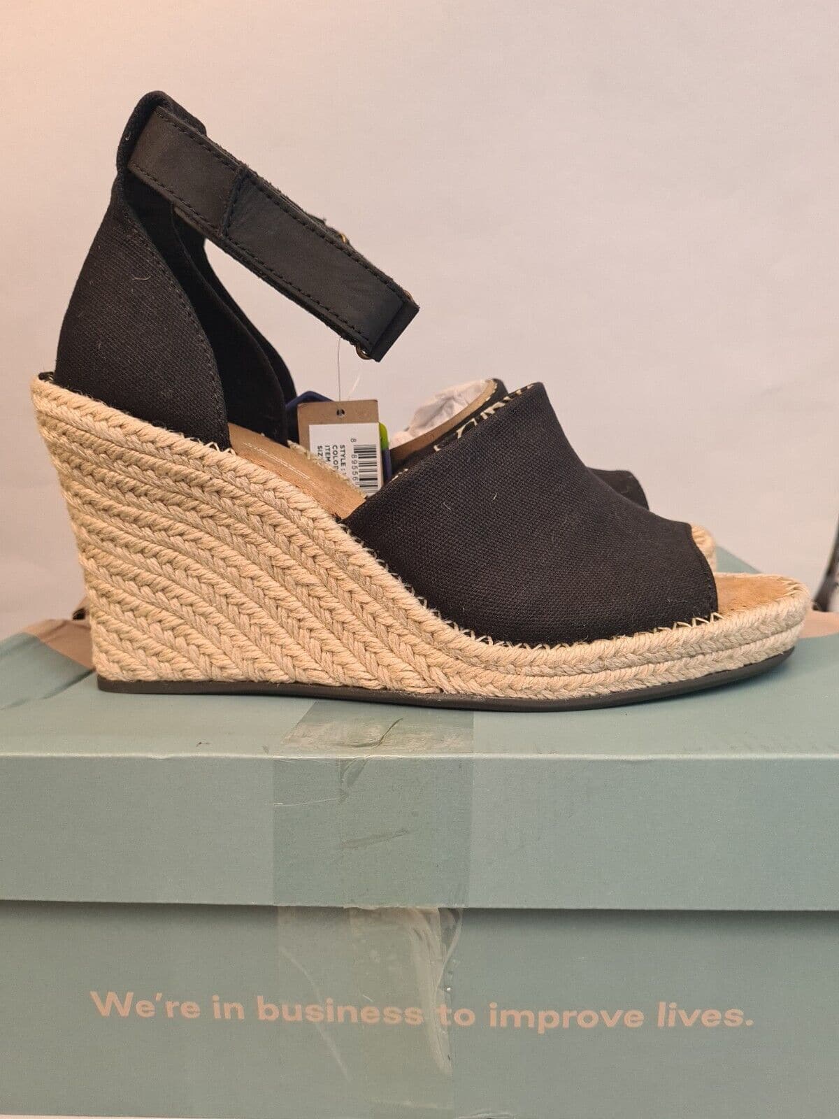 Toms Marisol Black Wedge. UK 7. ****RefVS1