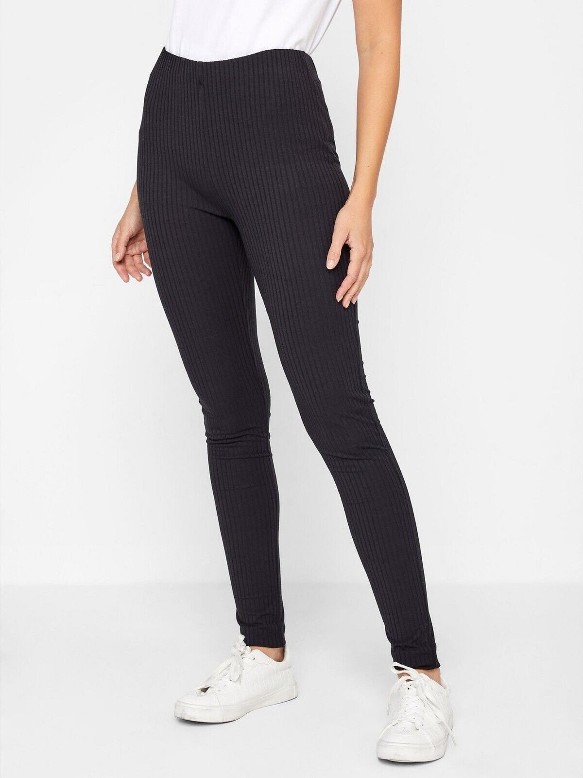 Long Tall Sally Ribbed Lounge Leggings - Black. UK 16