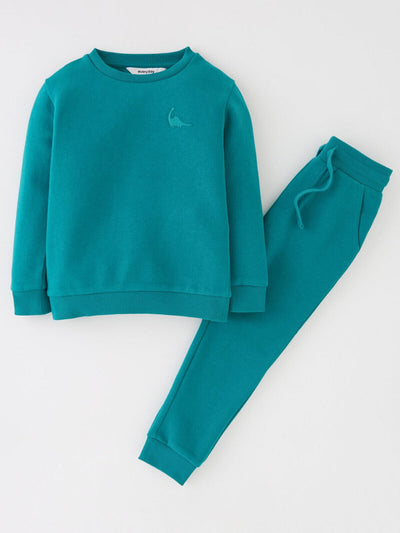 Boys Long Sleeve Green Teal Jog Set Size 12-18 Months *** V558