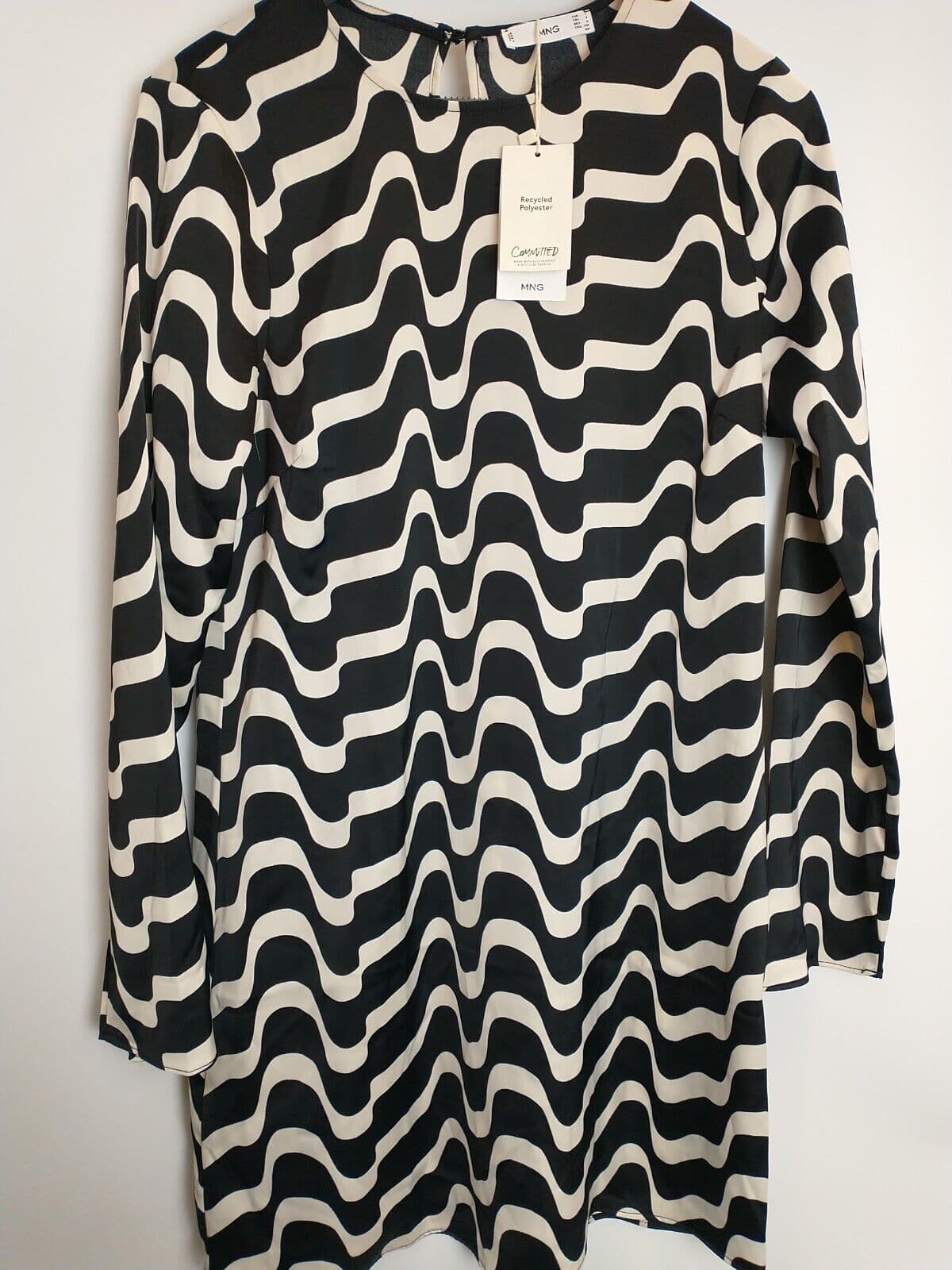 Mango Ivanka Black And White Mini Dress Size 12 **** V97