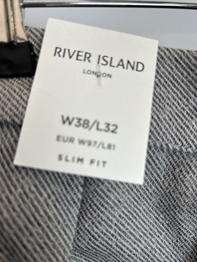 River Island London Slim Fit Smart Baige-light Trousers Size W38/L32****Ref V254