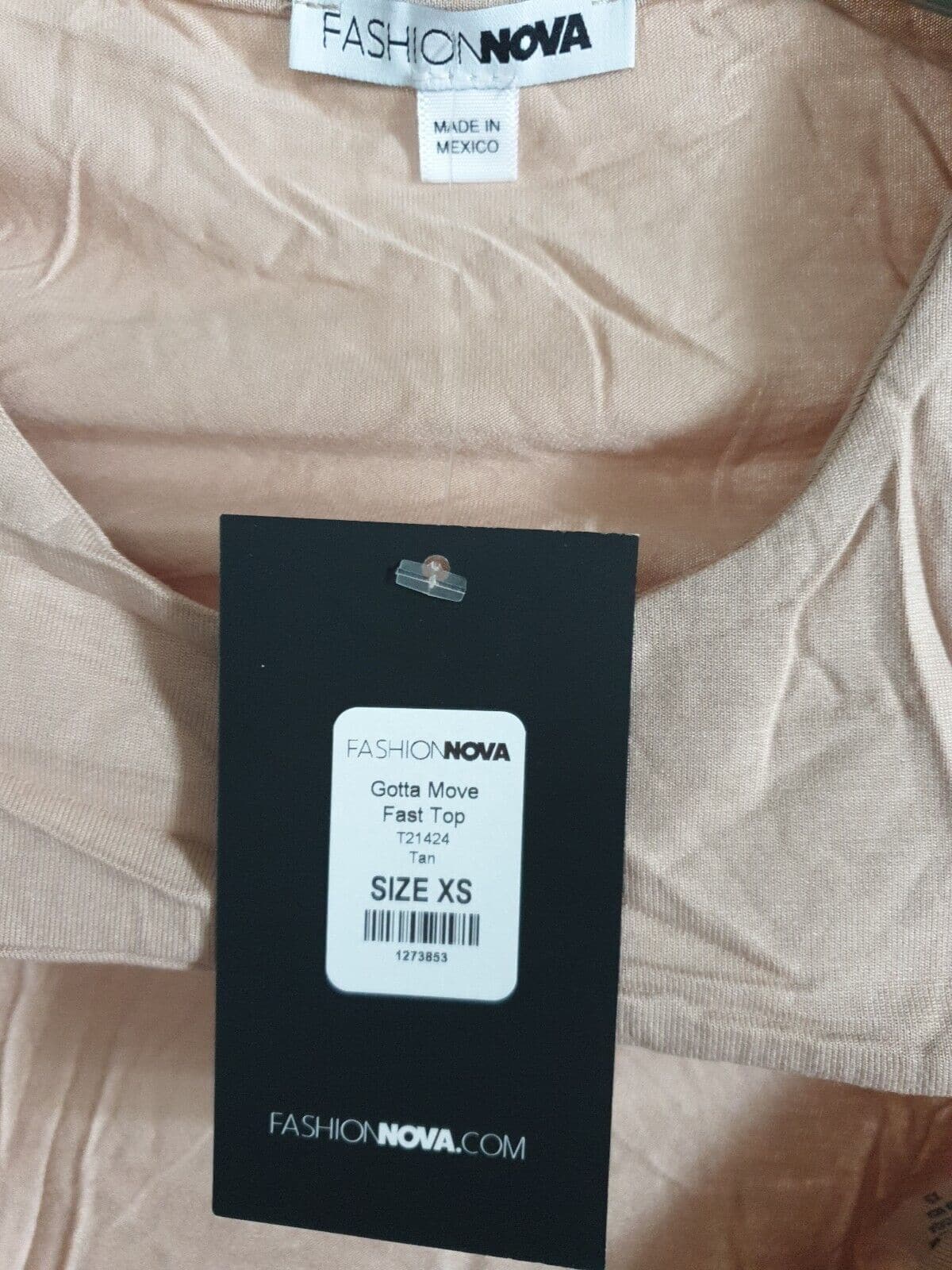 fashion nova Gotta Move Fast Top Tan Size XS Ref A12