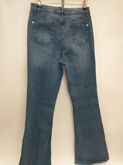 Missguided Slim Fit Flared Jeans Size UK 16.
