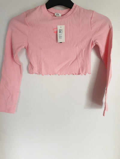 River Island Pink Long Sleeve Crop Top Size 9-10yrs****Ref V555