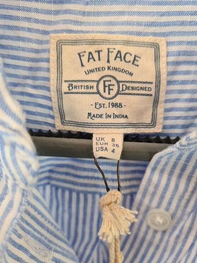 FatFace Olivia Floral Stripe Blue Shirt Size 8 **** V29