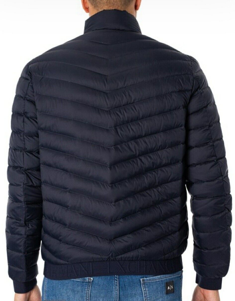 Armani Exchange Men's Logo Down Jacket, Blue Uk L