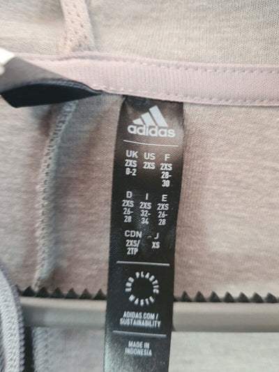 ADIDAS SPORTSWEAR HOODED ZIP JACKET. Grey. UK 2XS ****V30 - Big_Stock_Clearance