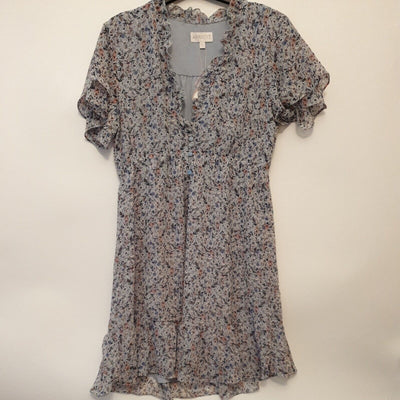 Apricot Blue Floral Dress Uk12****Ref V156 - Big_Stock_Clearance