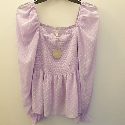 Apricot Donby Chiffon ruffle smock Blouse Lilac Uk14****Ref V110 - Big_Stock_Clearance