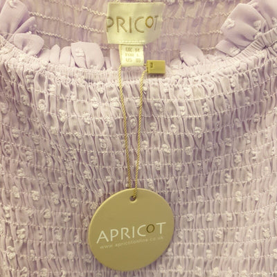 Apricot Donby Chiffon ruffle smock Blouse Lilac Uk14****Ref V110 - Big_Stock_Clearance