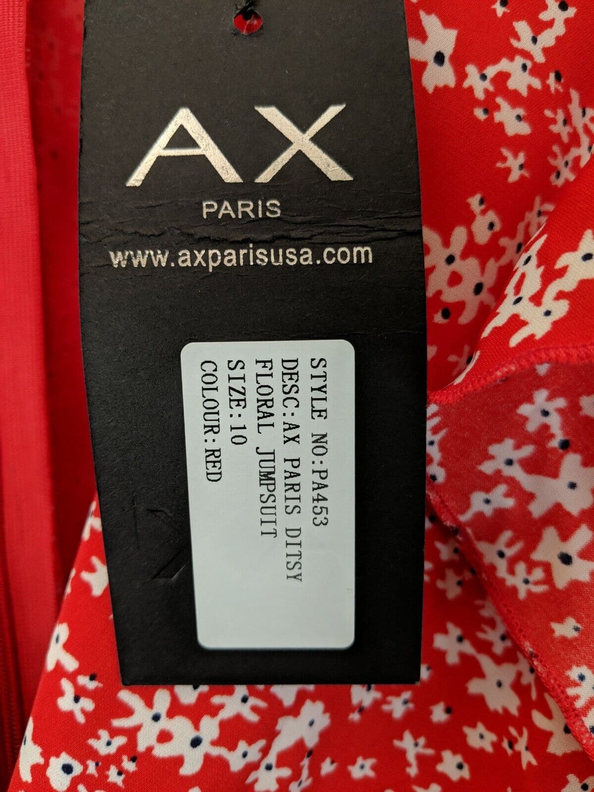 AX Paris Ditsy Red Floral Jumpsuit Size 10 **** V30 - Big_Stock_Clearance
