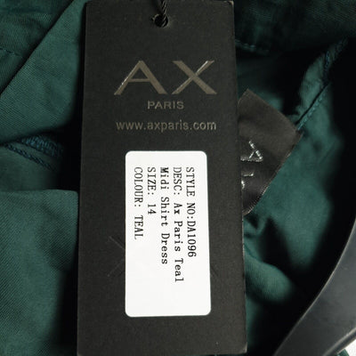 AX Paris Teal Midi Shirt Dress Size 14****Ref V64 - Big_Stock_Clearance